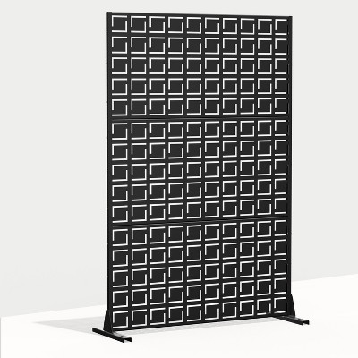 Dovelina Metal Outdoor Privacy Screen Freestanding Patio Decorative Screens - 72"x47", Black, Frederick