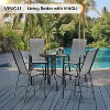 VINGLI Set of 4 Stackable Outdoor Bar Stools – Sling Chairs with High Back & Armrests, for Lawn, Garden, Bar, Grey - 2 of 4