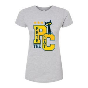 Women's Pete the Cat Collegiate Fitted Graphic T-Shirt - Heather Grey - Medium - 1 of 3