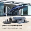 PURPLE LEAF Outdoor Patio Umbrella Offset Cantilever with Base 360 Degree Rotation Round Market Umbrella for Deck Pool and Garden - 2 of 4