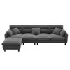YOOCOZZ L-Shaped Chenille Sectional Sofa with Removable Ottoman, Center Stitching Design and 5 Pillows - 2 of 4