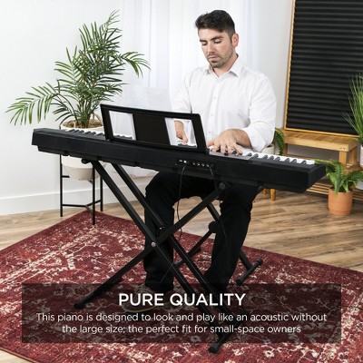 88-Key Black Digital Piano with Stand and Pedal