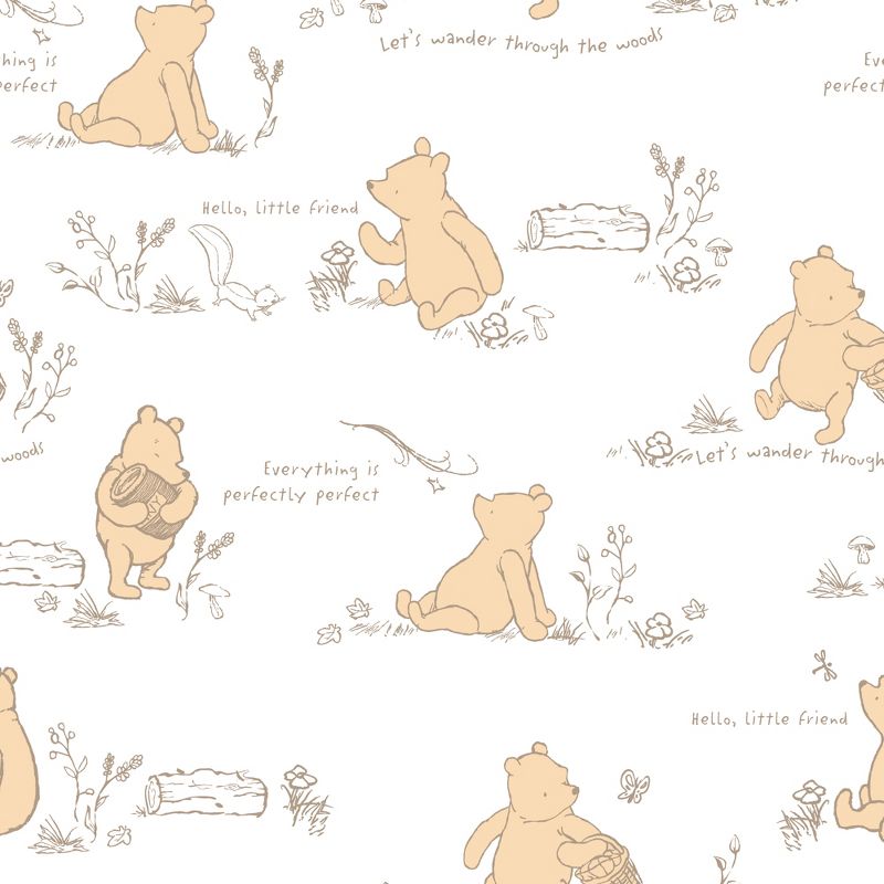 Lambs & Ivy Disney Baby Storytime Pooh 100% Cotton Fitted Crib Sheet - White, 5 of 6