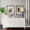 60" Wooden Sideboard Buffet,Modern Geometric Carved Accent Storage Cabinet with Adjustable Shelves for Living Room,Entryway-Baofuwish - 3 of 4