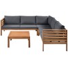 Whisen Acacia Wood Outdoor Sofa Set with Water-Resistant Cushions - 4 of 4