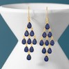 Ross-Simons 11.00 ct. t.w. Sapphire Chandelier Earrings in 18kt Gold Over Sterling - 3 of 4