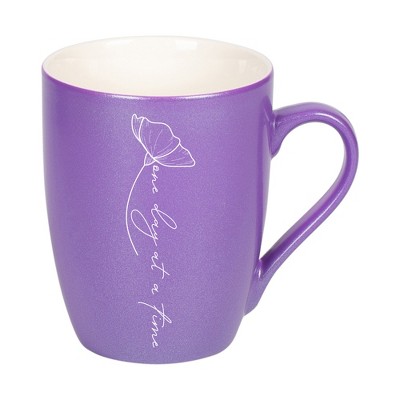 Elanze Designs One Day At A Time Passion Purple 10 ounce New Bone China Coffee Cup Mug