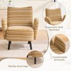 Gulches Modern Minimalist Sanded Fabric Armchair Ergonomic Backrest Side Storage Pocket Solid Wood Legs Anti Slip Comfortable Reading Chair Yellow - 4 of 4