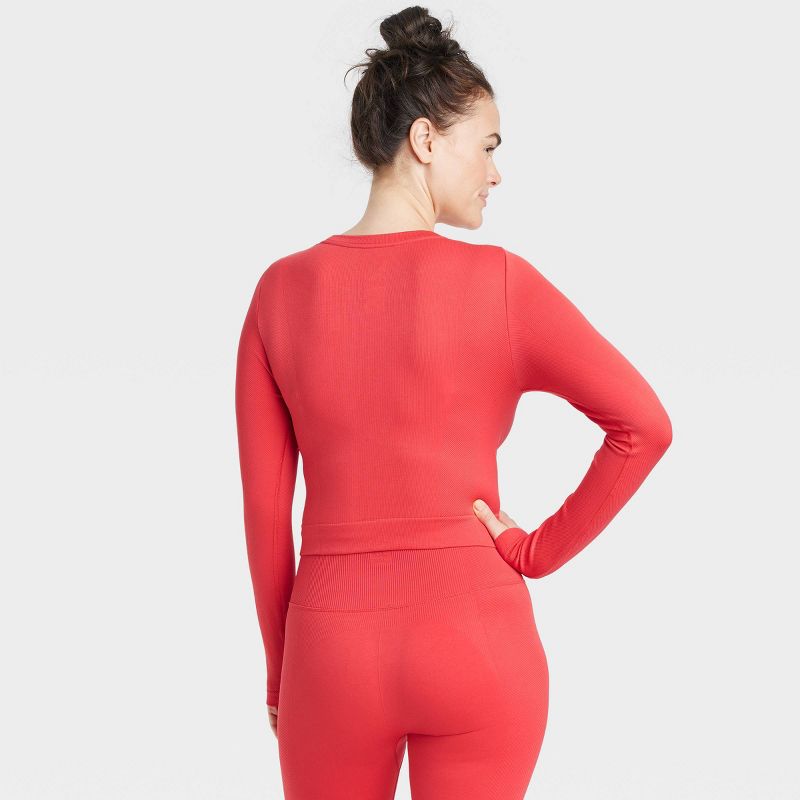 Women's Seamless Long Sleeve Crop Top - All In Motion™, 5 of 9