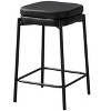 TOAOTBNBOB Upholstered Counter Height Barstools Set of 2, Contemporary Bar Chairs with Metal Legs, Industrial Bar Stools for Kitchen Island - 2 of 4