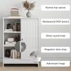 ORRD White Freestanding Storage Cabinet 23.6"x11.8"x31.5" with 1 Door + 3 Open Shelves, Adjustable - 4 of 4