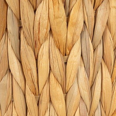 Natural Seagrass Wicker Waste Basket with Metal Frame