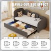 Modern Velvet Upholstered Twin Size Daybed Frame with Additional Bed Frame, Ideal for Bedroom and Living Room - 3 of 4