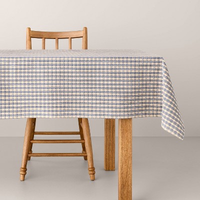 60"x84" Textured Gingham Tablecloth Blue/Natural - Hearth & Hand™ with Magnolia