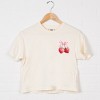 Simply Sage Market Coquette Strawberry Watercolor Boxy Crop Top - 2 of 4