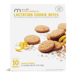 Munchkin Milkmakers Lactation Cookie Bites - Lemon - 20oz/10ct - 1 of 4