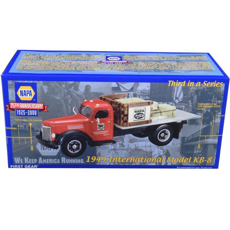 International KB-8 Stake Truck with Tarp Load Napa Auto Parts 1/34 Diecast Model by First Gear, 3 of 4