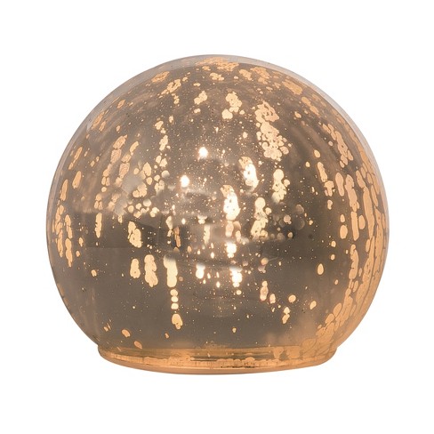 Transpac Glass 4.75 In. Gold Christmas Shiny Light Up Globe : Target