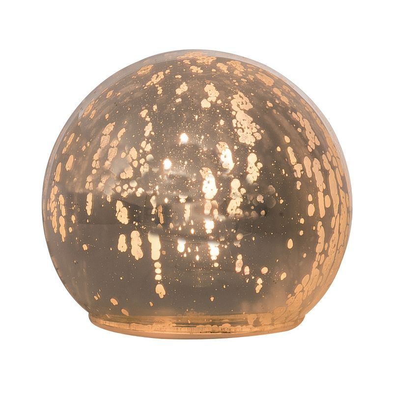 Transpac Glass 4.75 in. Gold Christmas Shiny Light Up Globe, 1 of 2