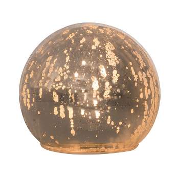 Transpac Glass 4.75 in. Gold Christmas Shiny Light Up Globe