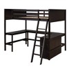 NicBex Full Size Loft Bunk Bed with Desk, Modern Wooden Bed Frame with Storage Shelves, Ladder and Guardrail for Bedroom - 4 of 4