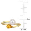 EVERLY JEWELRY | Multiple-color option in Yellow Silver Pearl Ring with Multiple color gemstone Options. - 4 of 4
