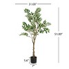 SEVOBAL Artificial Plants 51" Ficus Tree Pre-Potted Faux Greenery with Glossy Leaves for Home Office Decor, Green, 31"*31"*51" - 2 of 4