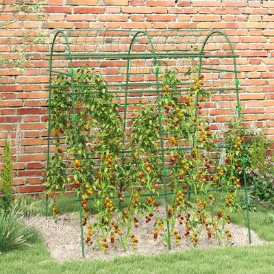 81" Tall Green Metal Garden Trellis for Climbing Plants