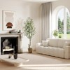 Tall Faux Olive Tree，Tall Faux Olive Tree with White Planter and Green Fake Moss for Home Office Living Room Bedroom Stairs Foyer Decor - 2 of 4