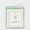 14K Gold Dipped Cubic Zirconia Heart Cross Necklace - Gold - 3 of 4