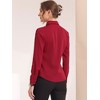 INSPIRE CHIC Women's Contrast Collar Chiffon Long Sleeve Work Office Blouse - 4 of 4