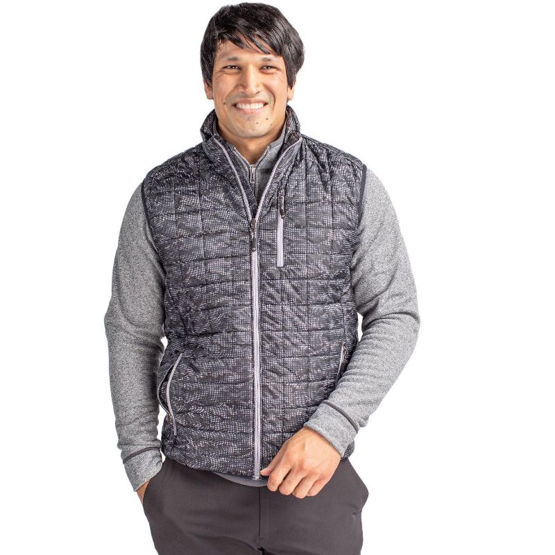 Cutter & Buck Rainier PrimaLoft® Mens Eco Insulated Full Zip Printed Puffer Vest, 2 of 3