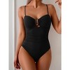 Eomenie One Piece Swimsuit for Women Tummy Control Ruched Bathing Suit Cutout U Wire Swim Suits - 3 of 3
