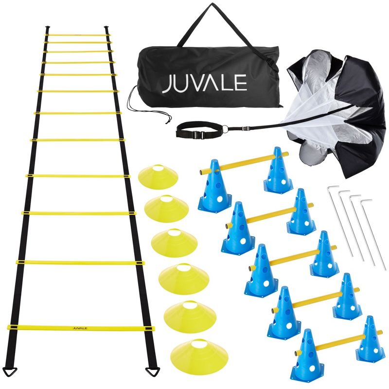 Juvale 28 Pieces Agility Ladder Equipment with Speed Training Hurdles & Bag for Sports, Soccer & Football Athletes, 1 of 10