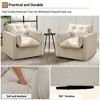 Oversized Swivel Accent Chair, Mid Century Comfy Accent Sofa, Modern Linen Fabric Barrel Armchair, Metal Base, No Assembly, for Living Room - 4 of 4