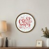 Creative Products Merry Christmas and Happy New Year Fade 20 x 20 Round Brown Framed Print - 4 of 4