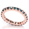 Pompeii3 1 1/2ct Prong Blue Diamond Eternity Ring 14K Rose Gold - 4 of 4