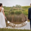 Aghana Digitals 13-Piece Paper Wedding Decor Set: Just Married Banner & 6 White Heart Hanging Swirls - 4 of 4