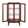 Syemin Decorative Storage Cabinets Curio Cabinet, Curio Diapaly Cabinet with Adjustable Shelves, Freestanding Linen Cabinet, Brown, 26"*11.75"*43.5" - 2 of 4