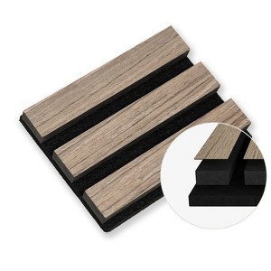 SMARTSTANDARD 5.91 in. x 4.72 in. x 0.9 in. Slat Wood Acoustic Sound Absorbing 3D Decorative Wall Paneling,1-Pack, Sample Only - 1 of 1