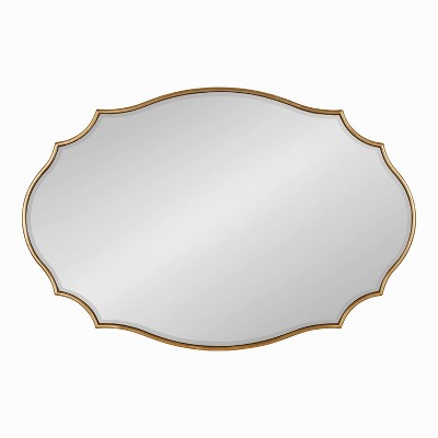Gold Scalloped Oval Full Length Wood Wall Mirror