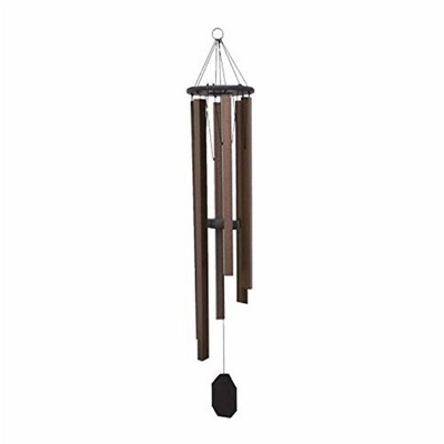Handcrafted 42" Brown Aluminum Wind Chime with Poly Lumber Top