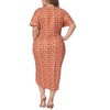Agnes Orinda Women's Plus Size Polka Dots Ruched Round Neck Short Sleeve Cocktail Bodycon Dresses - 4 of 4