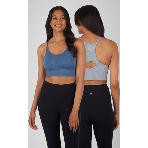 90 Degree By Reflex Womens 2 Pack Seamless Noah Marble Bra Top - 1 of 4