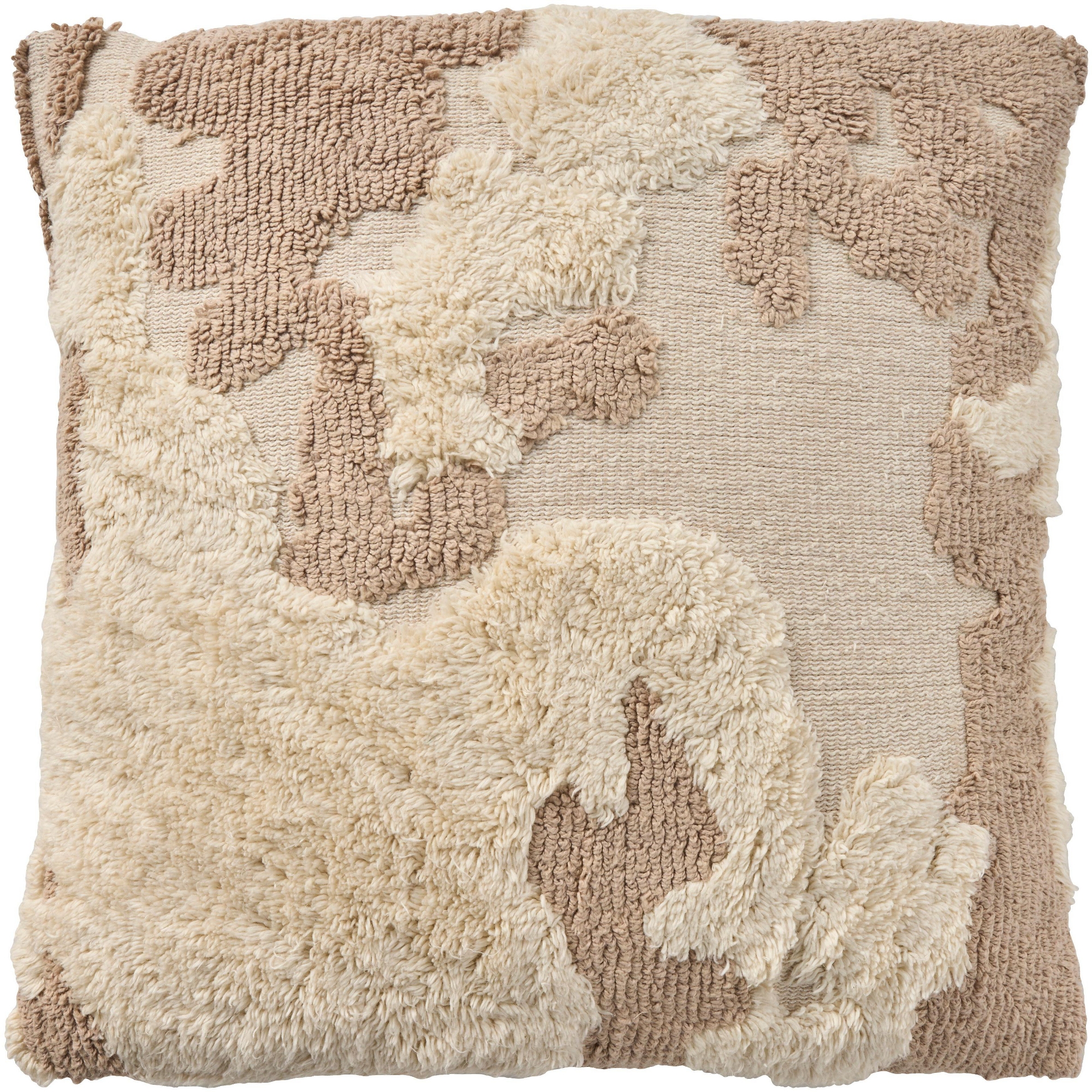 Mina Victory Lifestyles Abstract Tufted Indoor Throw Pillow Beige 18" x 18"