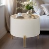 Sagebrook Home 20" Wood Round Gold Leaf Top Side Table White/Gold - 2 of 4