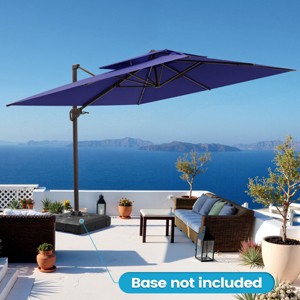 Crestlive Products 10FT Square Double Top Cantilever Umbrella Outdoor UV30+ 360 Degree Rotation Offset Umbrella 6 Heights Adjustable - 1 of 4
