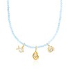 Ross-Simons 3.5-4mm Aquamarine Bead Charm-Compatible Toggle Necklace in 18kt Gold Over Sterling - 4 of 4