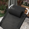Resenkos Folding Chaise Lounge, Outdoor Sun Tanning Chair, 4-Position Reclining Back, Armrests, Removable Pillow, Light Gray - 4 of 4