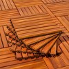 Gulches 8-Slat Interlocking Deck Tiles (Set of 10), Acacia Wood, Horizontal Slats, for Indoor/Outdoor Patios, Decks, Bathrooms - 2 of 4